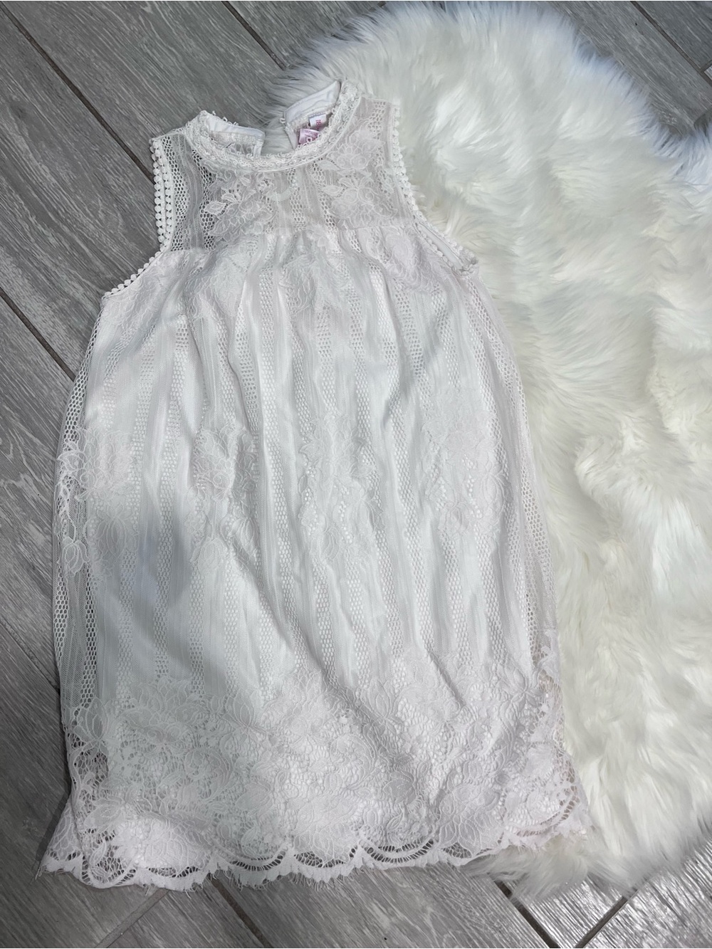 No Boundaries White Lace Sleeveless Dress